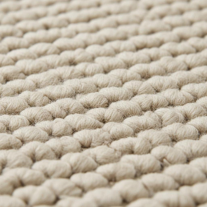 Translation missing: es.Handwoven Wool Rug, Chunky Loop Pile Area Rug, Neutral Ivory Wool Carpet, Scandinavian Minimalist Rug, Modern Cozy Living Room Floor Decor