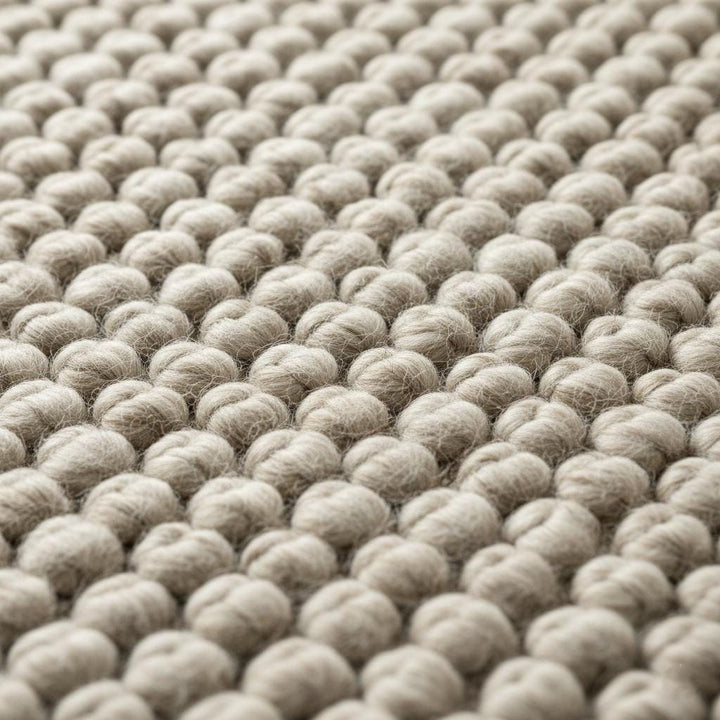 Translation missing: es.Handwoven chunky Wool Pebble Rug, Neutral Beige Textured Area Rug, Scandinavian Minimalist Living Room Carpet, Thick Cozy Natural Home Decor