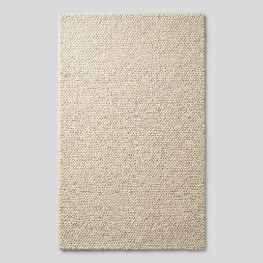 Translation missing: es.Ivory Chunky Wool Area Rug with Thick Looped Texture for Cozy Modern &amp; Minimalist Interiors