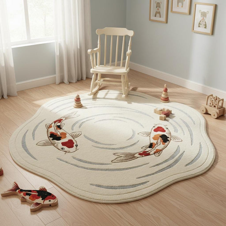 Translation missing: es.Koi Fish Area Rug Zen Japandi Living Room Nursery Soft Decorative Carpet