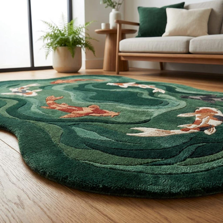 Translation missing: es.Designer statement hand tufted rug suitable for living room or reading space décor