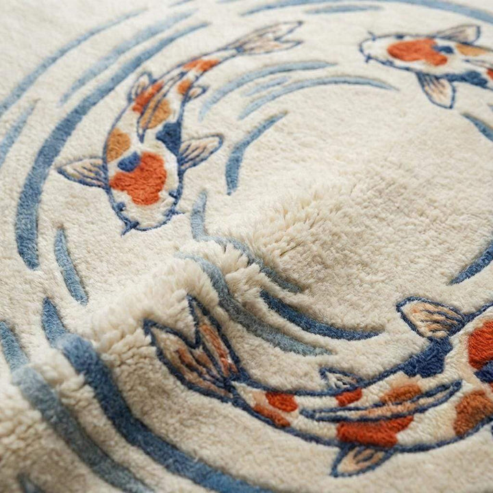 Translation missing: en.Koi Fish Rug Hand Tufted Irregular Shaped Wool Area