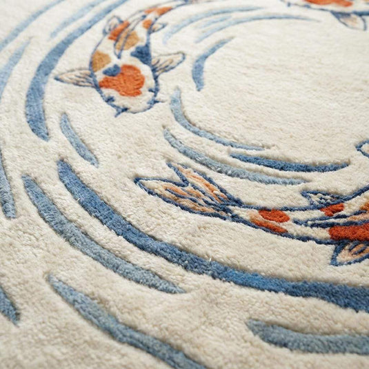 Translation missing: en.Koi Fish Rug Hand Tufted Irregular Shaped Wool Area