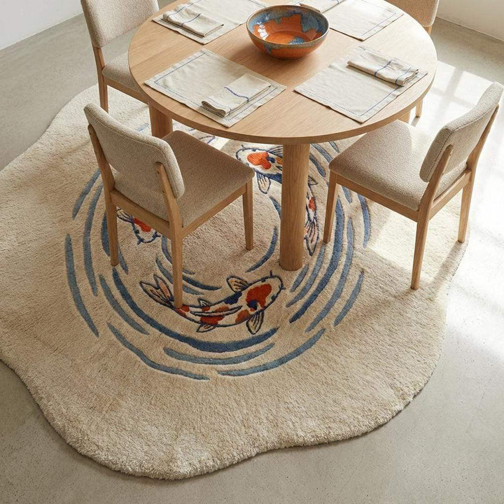 Translation missing: en.Koi Fish Rug Hand Tufted Irregular Shaped Wool Area