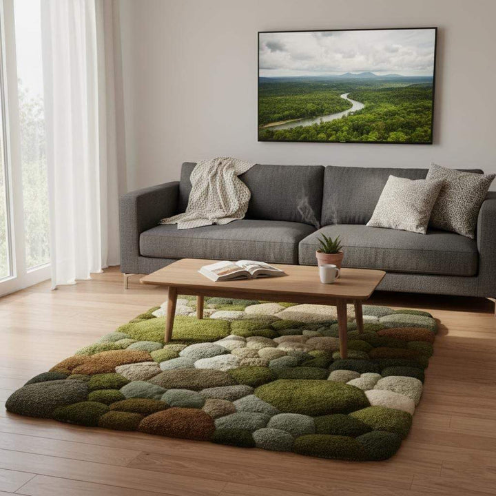Translation missing: es.Biophilic design rug featuring moss-inspired texture and green palette, great for housewarming or design-loving home owners