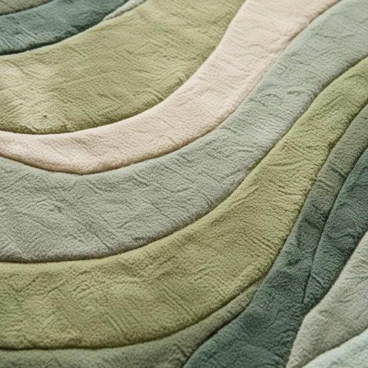 Translation missing: es.Melting Abstract Rug | Green Wavy Hand Tufted Sculptural Rug