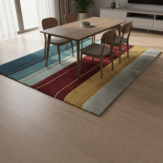 Translation missing: es.Metallic Gold Stripe Rug: Jewel Tone Hand-Woven Decor 9x12 Rug Teppich