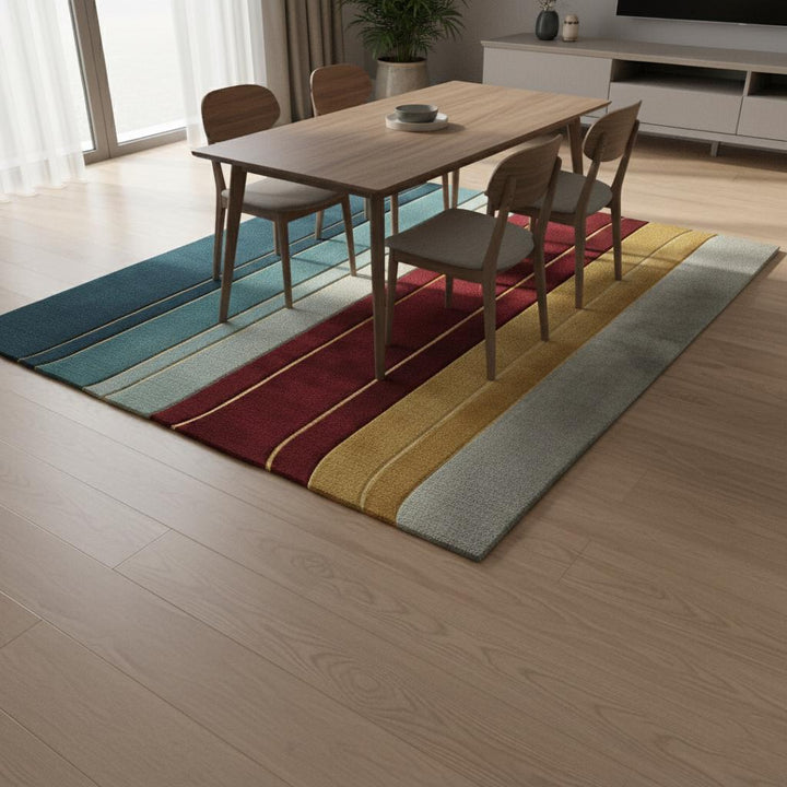 Translation missing: es.Metallic Gold Stripe Rug: Jewel Tone Hand-Woven Decor 9x12 Rug Teppich