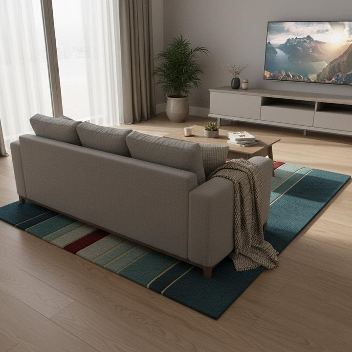 Translation missing: es.Metallic Gold Stripe Rug: Jewel Tone Hand-Woven Decor 9x12 Rug Teppich