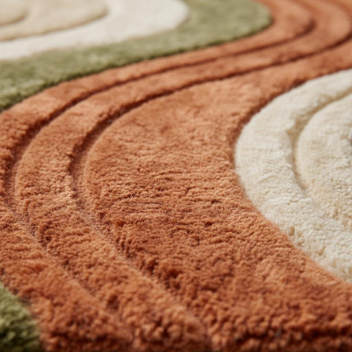 Translation missing: en.Mid Century Abstract Wavy Stripe Wool Area Rug