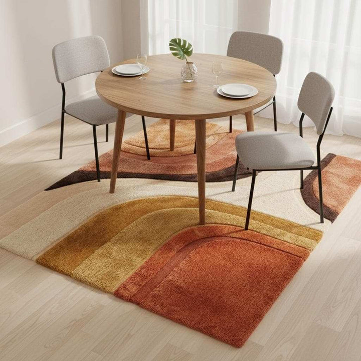 Translation missing: en.Artisan made hand tufted rug highlighting handcrafted quality, plush pile height, and organic design variations