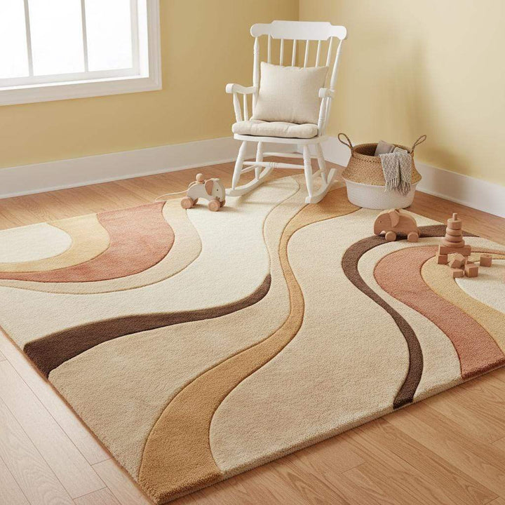 Translation missing: en.Handmade tufted area rug highlighting artisan craftsmanship, plush surface, and natural variation typical of hand crafted home decor pieces