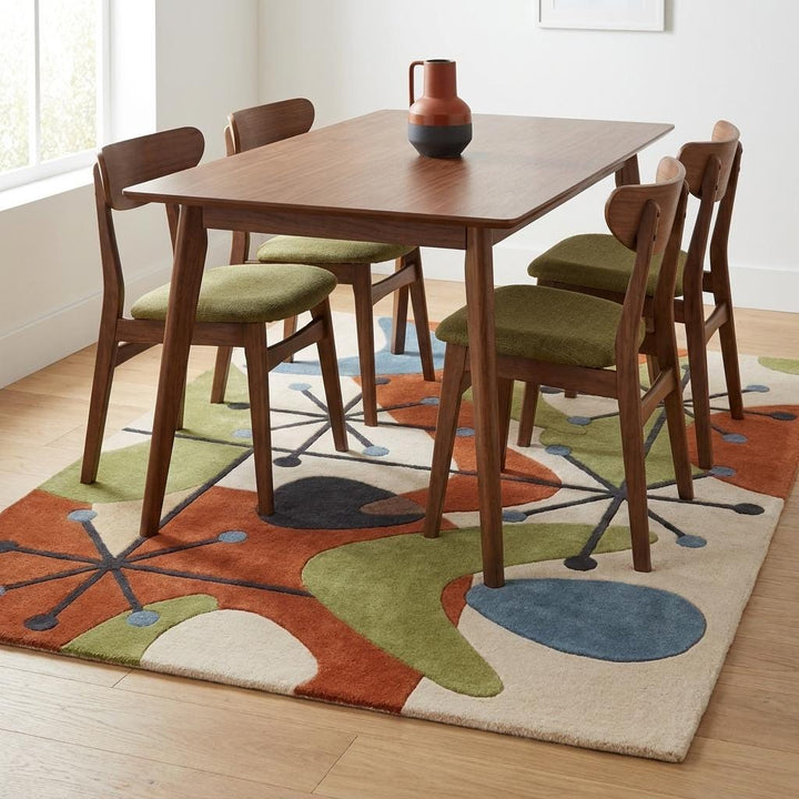 Translation missing: es.Mid Century Modern Abstract Rug, Hand Tufted Wool Area Rug for Living Room &amp; Office Decor __etsy:8000502896