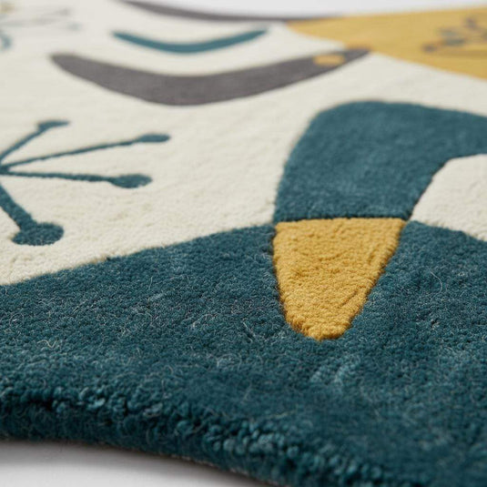 Translation missing: es.Mid Century Modern Abstract Rug, Irregular Shape Hand Tufted Wool Rug, Atomic Retro Area Rug, 1950s Modern Art Carpet, Living Room Decor