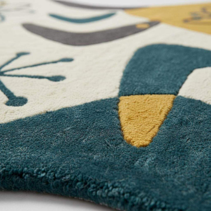 Translation missing: es.Mid Century Modern Abstract Rug, Irregular Shape Hand Tufted Wool Rug, Atomic Retro Area Rug, 1950s Modern Art Carpet, Living Room Decor