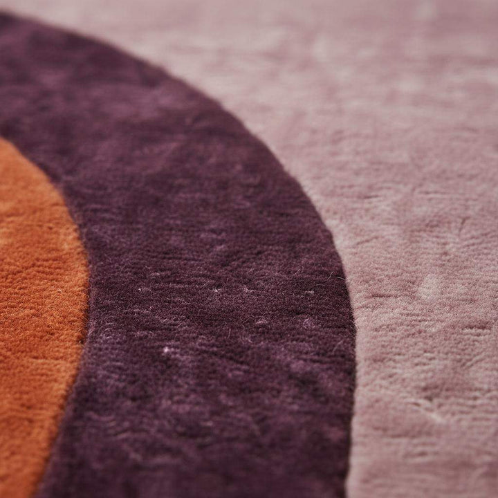 Translation missing: en.Mid Century Modern Abstract Rug, Retro Geometric Wool Area Rug, High Pile Sculpted Handmade Living Room Statement Carpet