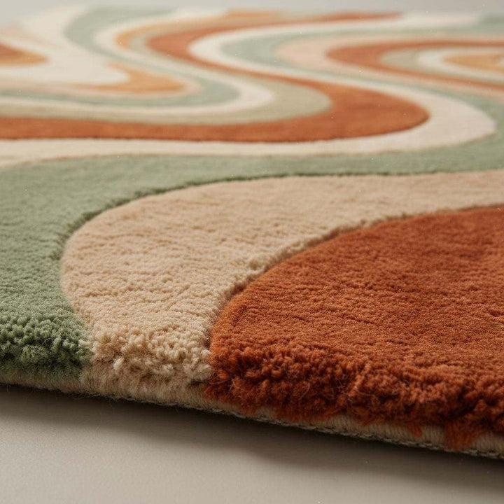 Translation missing: es.Mid Century Modern Retro Wavy Wool Rug for Living Room Decor
