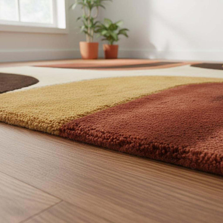 Translation missing: en.Mid Century Modern Rug, Retro Abstract Geometric Area Rug for Living Room