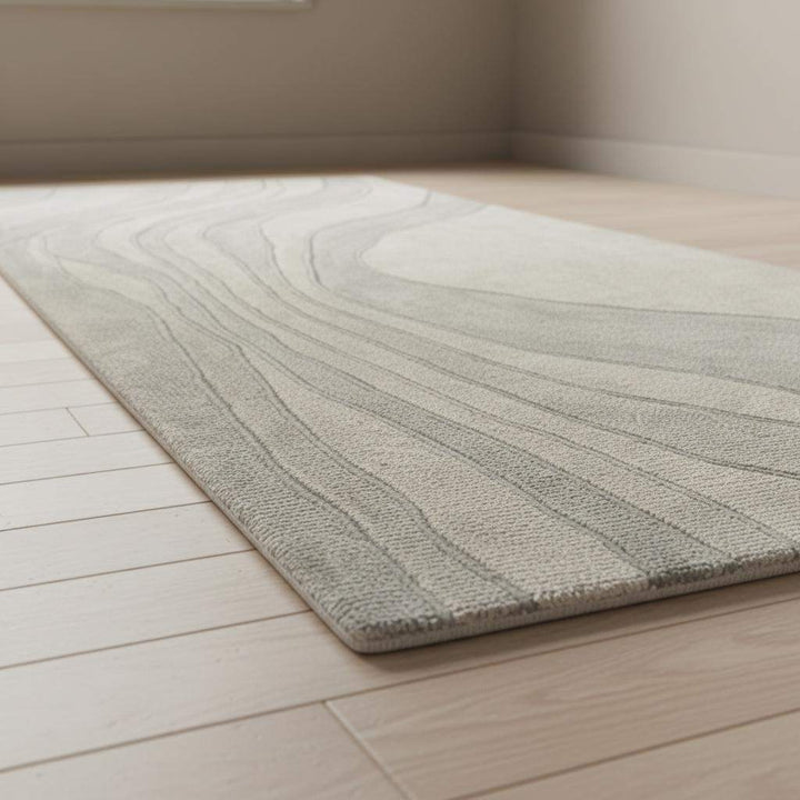 Translation missing: es.Minimalist Japandi Neutral Runner Rug with Soft Wave Design