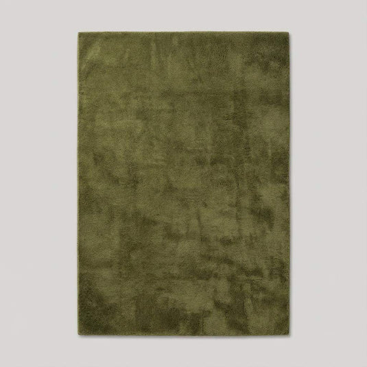 Translation missing: es.Minimalist Solid Olive Green Plush Area Rug