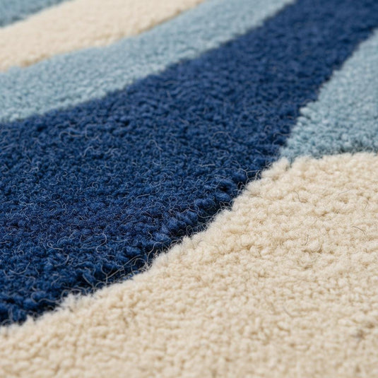Translation missing: en.Modern abstract rug hand tufted blue orange wool round area carpet