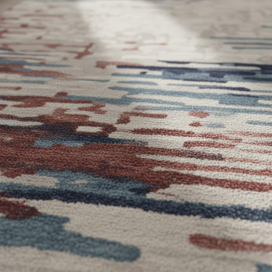 Translation missing: es.Modern Abstract Area Rug | Blue, Red, Beige Pattern