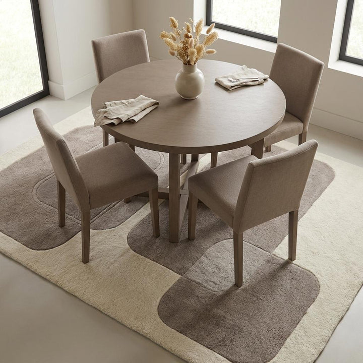 Translation missing: en.Modern Abstract Area Rug Neutral Geometric Plush Carpet Minimalist Living Room Decor