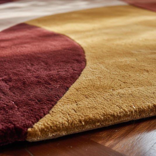 Translation missing: es.Modern Abstract Color Block Rug: Red, Yellow, Cream Geometric Carpet