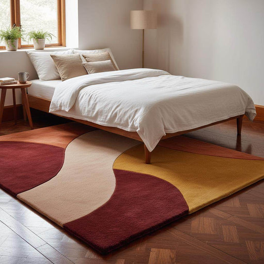 Translation missing: es.Geometric abstract carpet in warm tones for living room décor