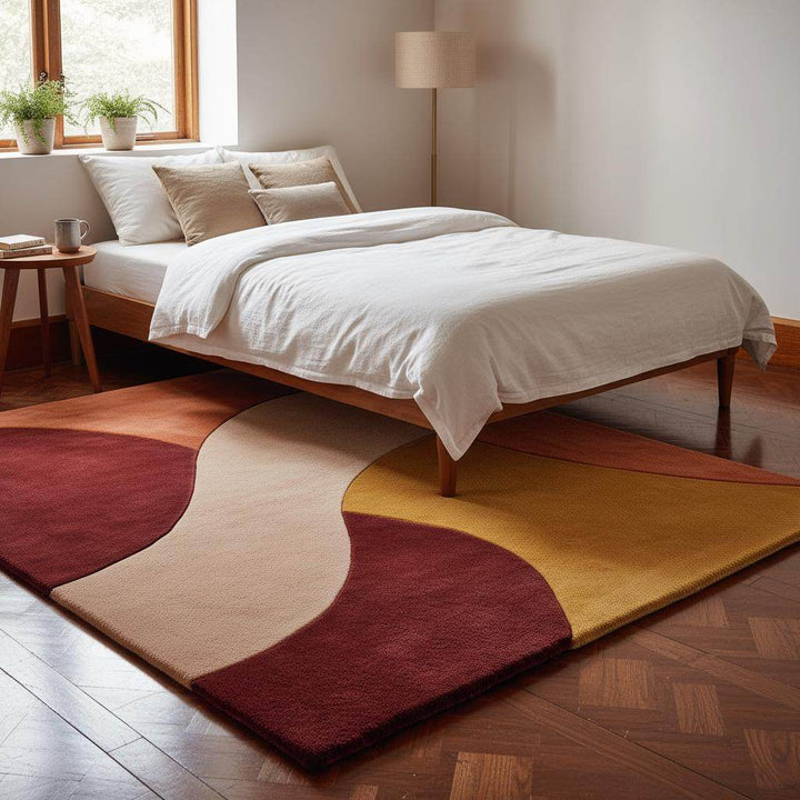 Translation missing: es.Geometric abstract carpet in warm tones for living room décor
