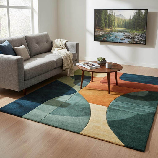 Translation missing: es.Modern Abstract Geometric Area Rug – Bold Colorful Statement Carpet for Living Room