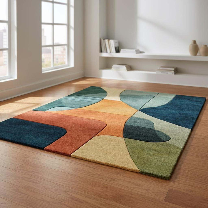 Translation missing: es.Modern Abstract Geometric Area Rug – Bold Colorful Statement Carpet for Living Room