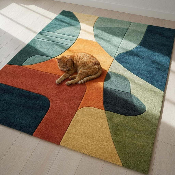 Translation missing: es.Modern Abstract Geometric Area Rug – Bold Colorful Statement Carpet for Living Room