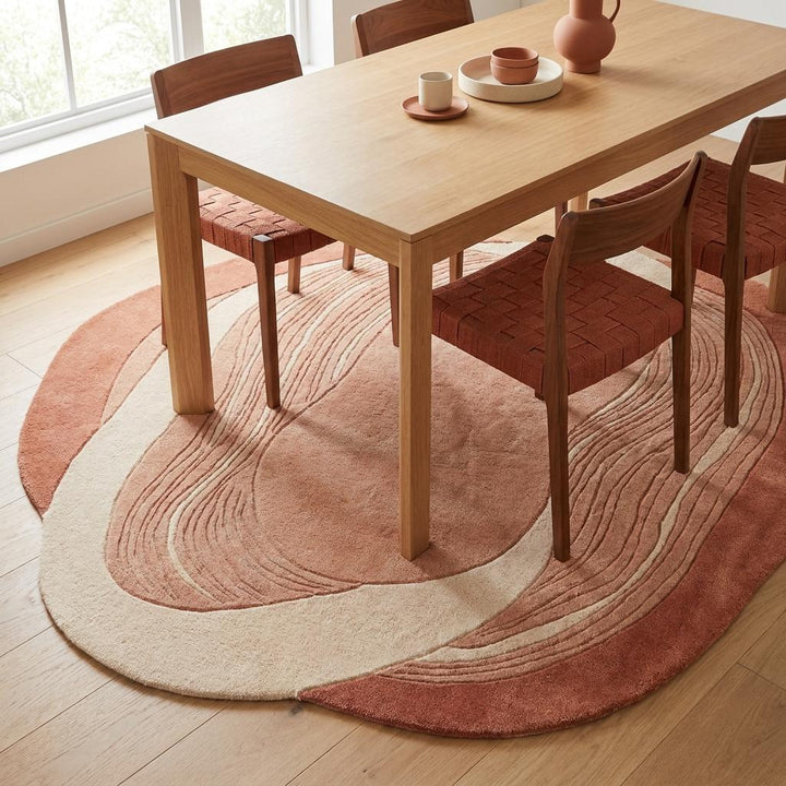Translation missing: es.Modern Abstract Wool Rug, Handmade Organic Shape Area Rug for Bedroom &amp; Contemporary Interiors __etsy:8066007905