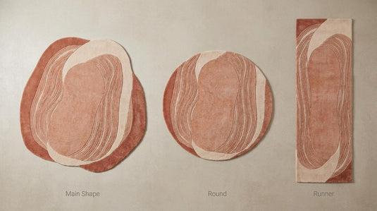 Translation missing: es.Handmade rug available in organic, rectangle, round, and runner hallway styles for modern home and bedroom decor __etsy:8066007751
