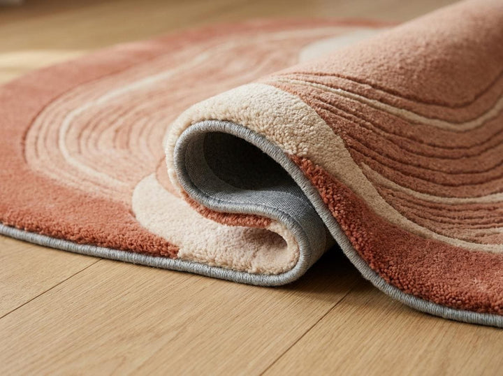 Translation missing: es.Modern Abstract Wool Rug, Handmade Organic Shape Area Rug for Bedroom &amp; Contemporary Interiors __etsy:8066007899