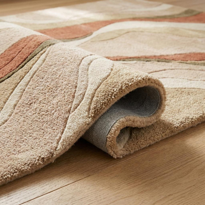 Translation missing: es.Modern Abstract Wool Tufted Rug, Earth Tone Living Room Carpet, Handmade Contemporary Area Rug __etsy:7994298786