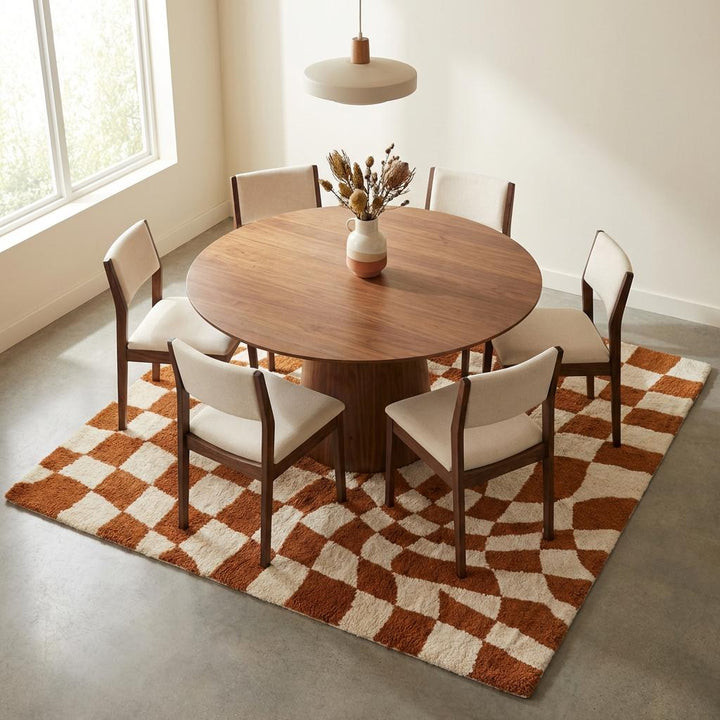 Translation missing: es.Modern Checkerboard Wavy Tufted Rug, Retro Geometric Area Decor