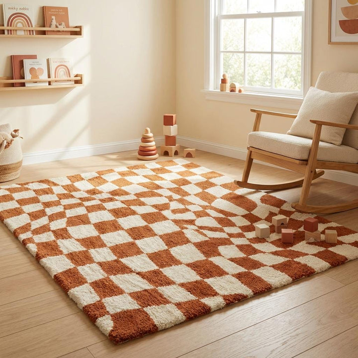 Translation missing: es.Handmade tufted rug craftsmanship showing artisan wool weaving and dense pile structure