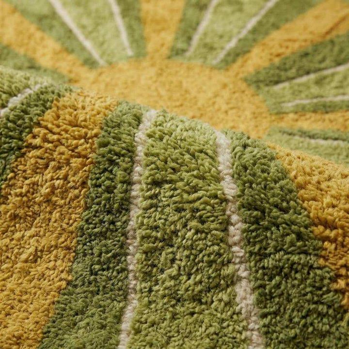 Translation missing: es.Modern Hand Tufted Wool Rug, Mid Century Sunburst Shag Area Rug