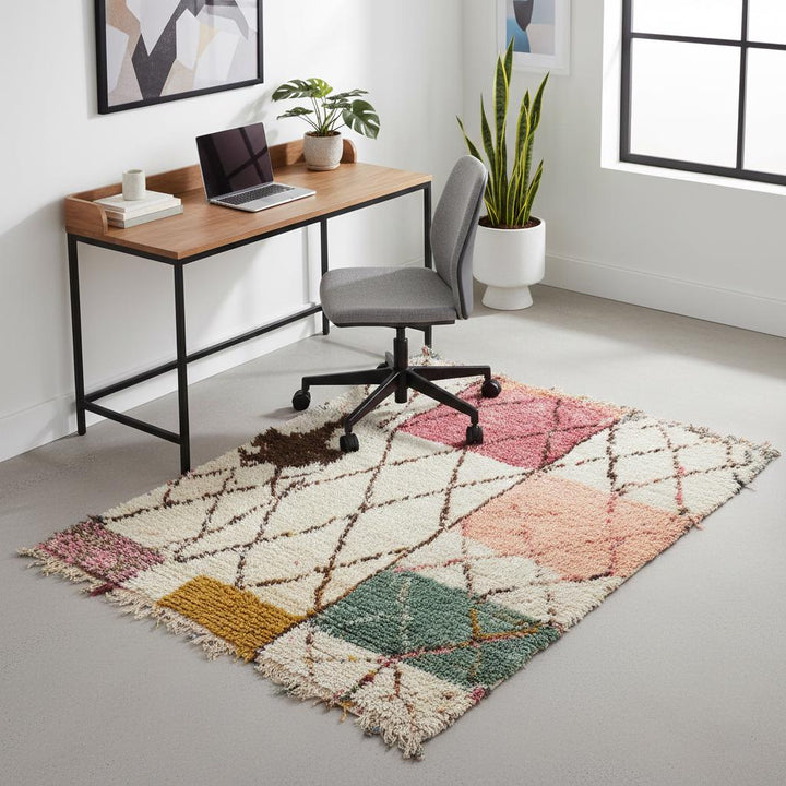 Translation missing: en.Modern Moroccan Rug – Colorful Geometric Shag, Boho Area Carpet 9x12