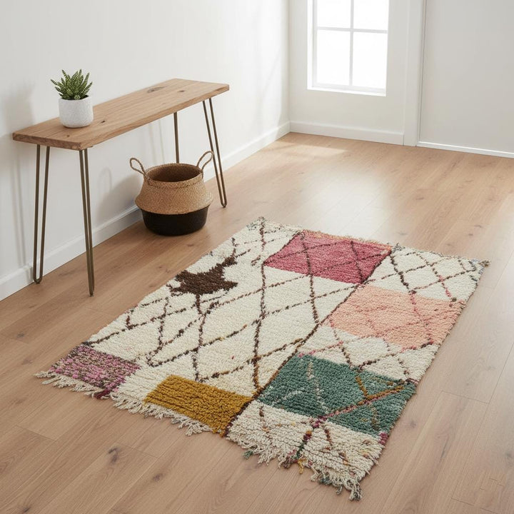 Translation missing: en.Modern Moroccan Rug – Colorful Geometric Shag, Boho Area Carpet 9x12