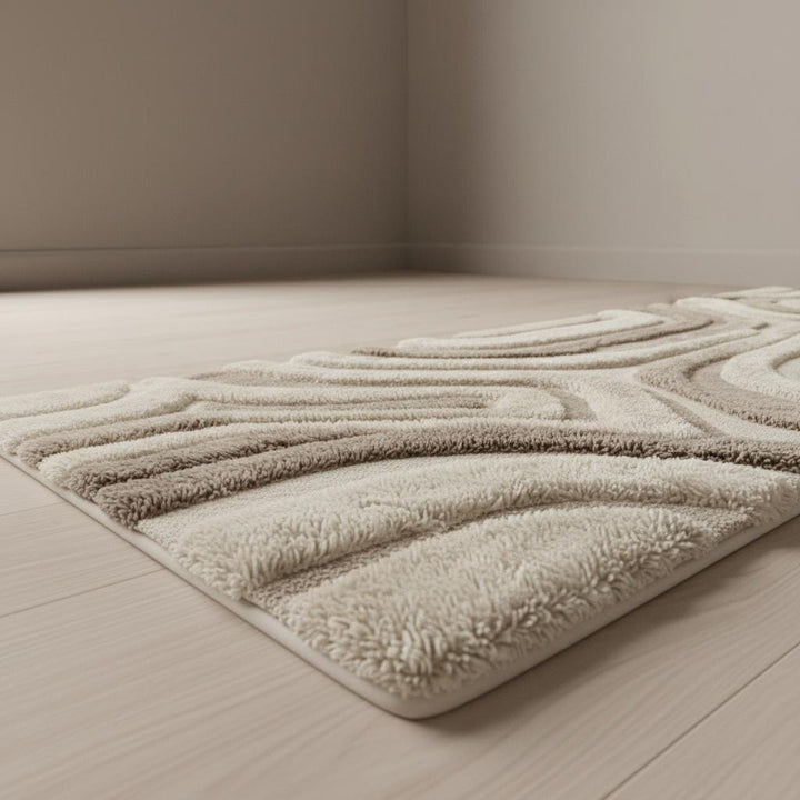 Translation missing: es.Modern Neutral Runner Rug Hand Tufted Plush Kitchen Hallway Abstract Textured Decor Home Entryway