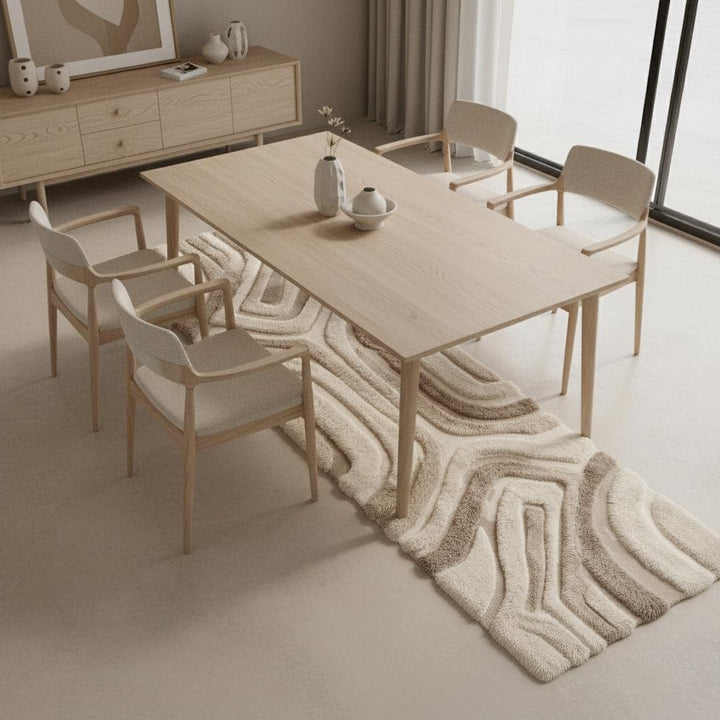 Translation missing: es.Modern Neutral Runner Rug Hand Tufted Plush Kitchen Hallway Abstract Textured Decor Home Entryway