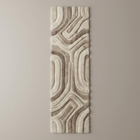 Translation missing: es.Modern Neutral Runner Rug Hand Tufted Plush Kitchen Hallway Abstract Textured Decor Home Entryway