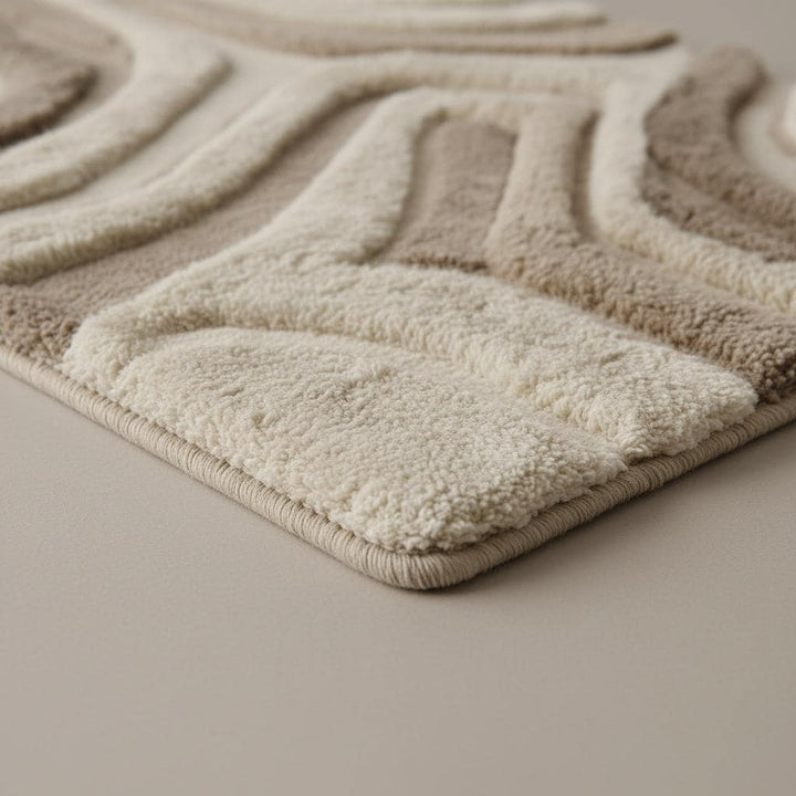 Translation missing: es.Modern Neutral Runner Rug Hand Tufted Plush Kitchen Hallway Abstract Textured Decor Home Entryway