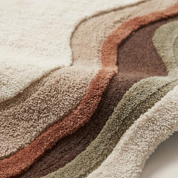 Translation missing: es.Modern Organic Shape Wool Tufted Rug, Abstract Neutral Area Rug for Living Room &amp; Bedroom __etsy:8042206759