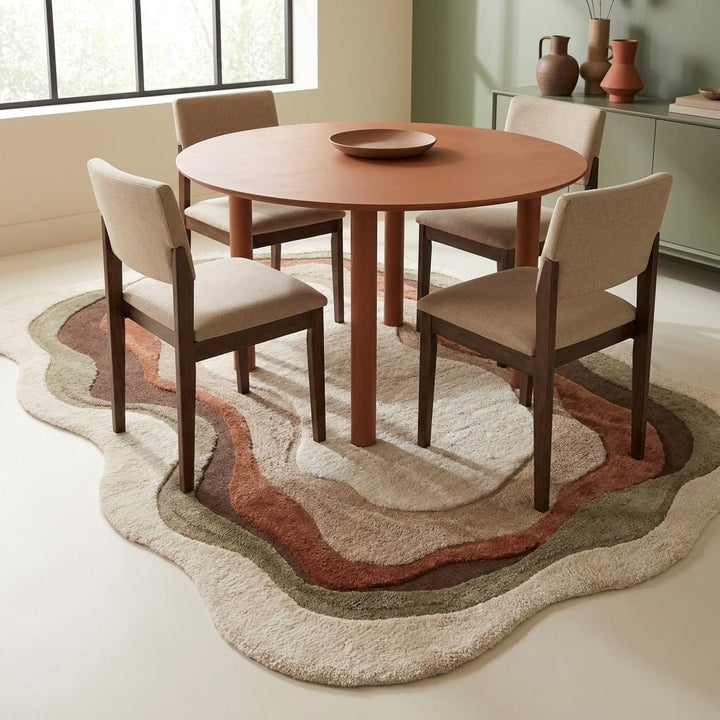 Translation missing: es.Modern Organic Shape Wool Tufted Rug, Abstract Neutral Area Rug for Living Room &amp; Bedroom __etsy:8042206755