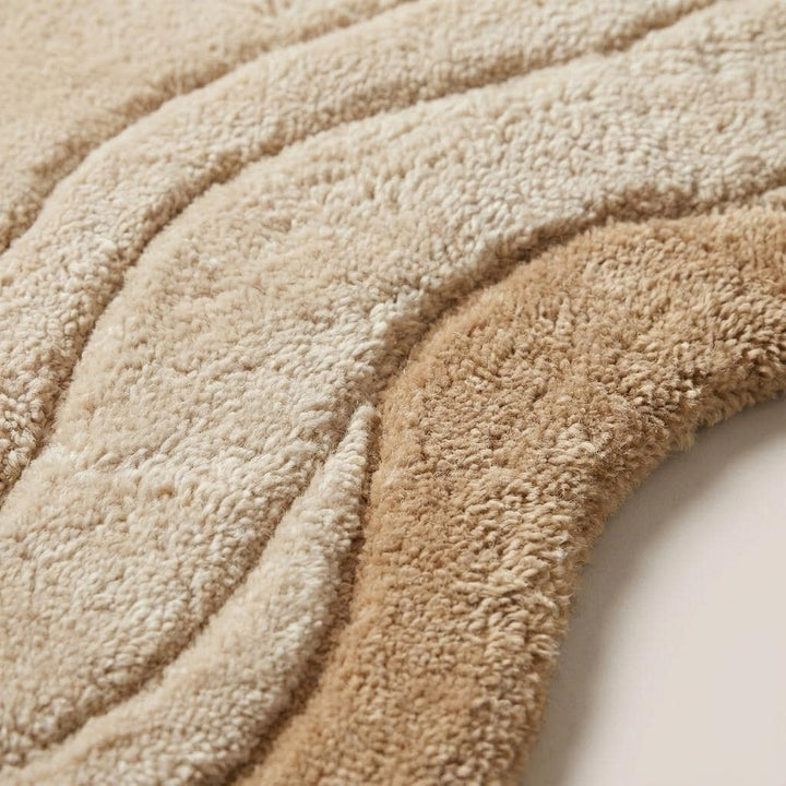 Translation missing: es.Modern Organic Tufted Wool Rug, Neutral Beige Sculpted Area Rug for Cozy Contemporary Interiors __etsy:8026404570