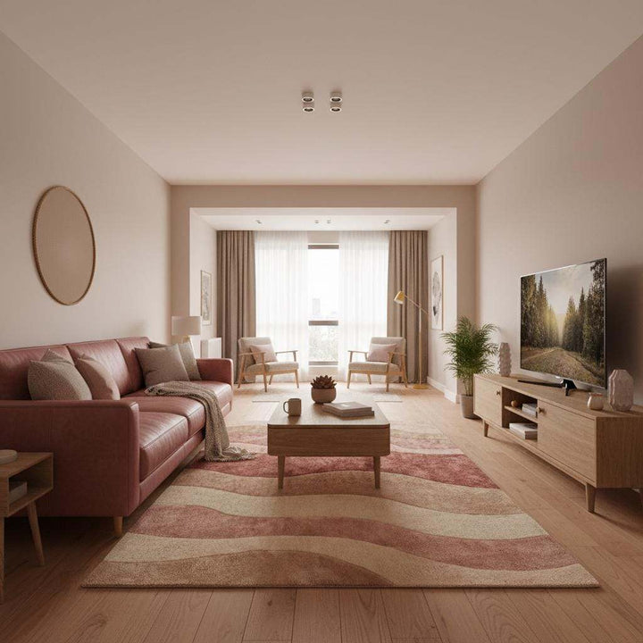 Translation missing: es.Modern Wave Pattern Pastel Area Rug Wavy Stripes Living Room Carpet